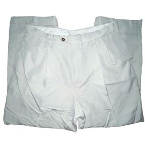 Geoffrey Beene Pleated Dress Pants W36 L32 (27 Tailored) Beige Lightweight